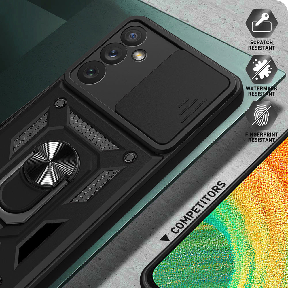 For Samsung Galaxy A34 5G Shockproof TPU PC Case Ring Kickstand Slide Camera Protector Anti-Scratch Back Cover For Samsung Galaxy A34 5G Shockproof TPU PC Case Ring Kickstand Slide Camera Protector Anti-Scratch Back Cover